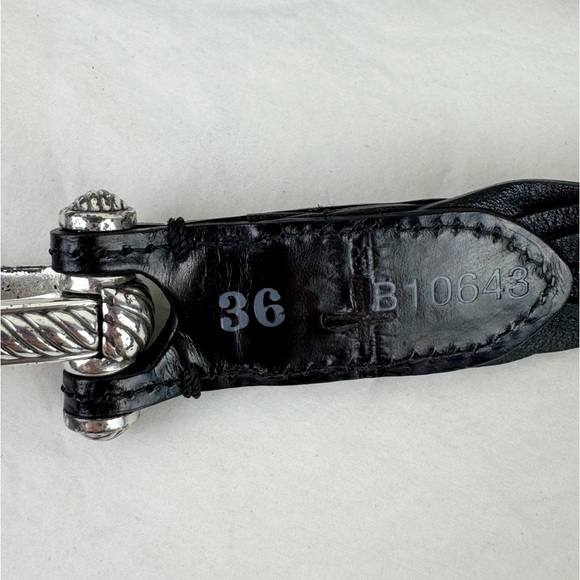 Brighton Vintage Black Leather Braided O-ring Belt - Picture 5 of 10
